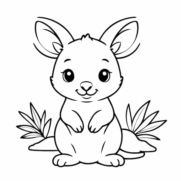 Leuke vectorillustratie Wallaby doodle kleuractiviteit voor kinderen