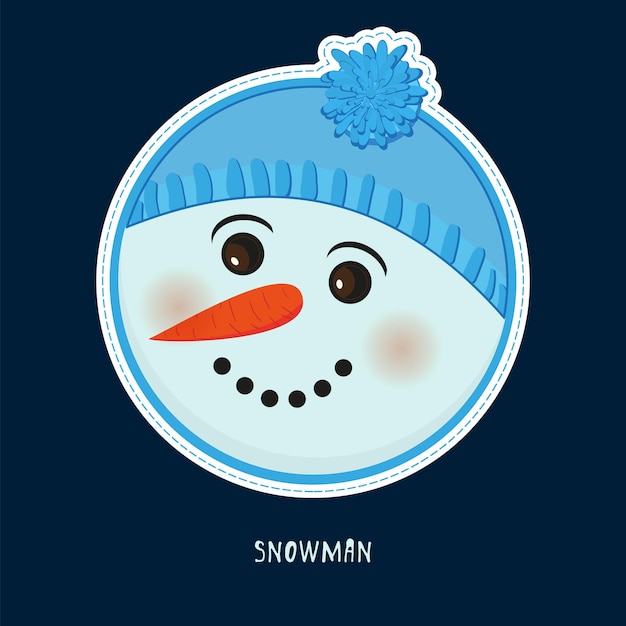 Leuke verjaardagssticker met sneeuwpop