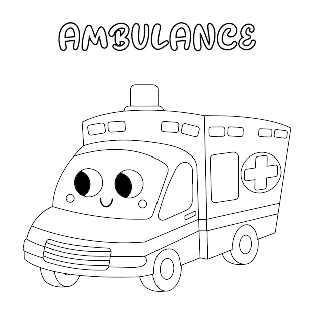 Leuke vervoer kleurplaat ambulance