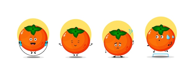 Leuke verzameling persimmon-personages