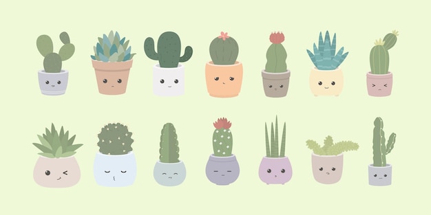 Leuke Vetplant Illustratie Set