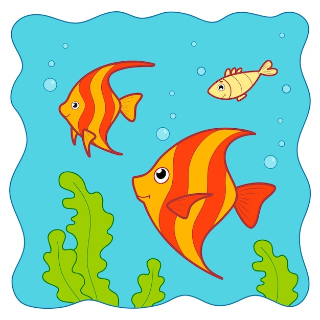 Leuke vis onderwater cartoon Vis clipart