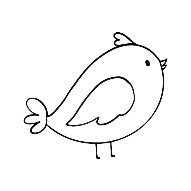 Leuke vogel contour cartoon illustratie geïsoleerd op witte achtergrond dier illustratie voor kinderen co