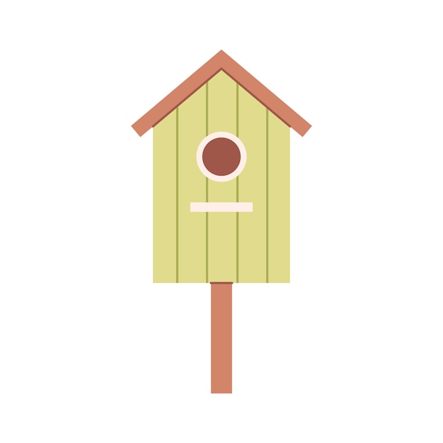 Leuke vogelhuis Tuin vogelhuis voor het voeden van vogels Vector illustratie in platte stijl