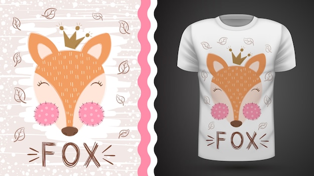 Leuke vos - idee voor print t-shirt