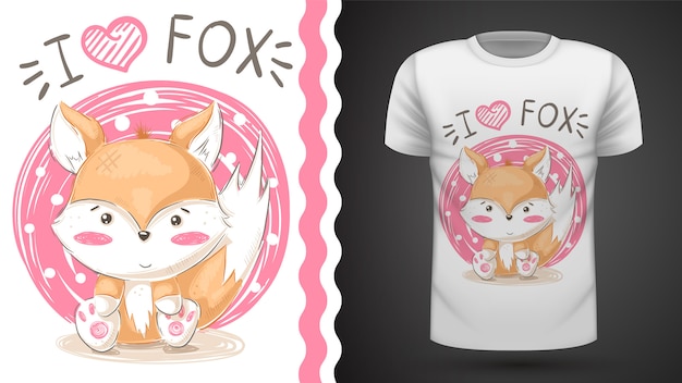 Leuke vos - idee voor print t-shirt