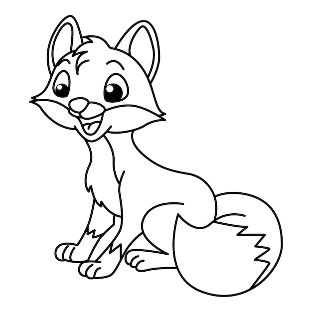 Leuke vos stripfiguren vectorillustratie voor kinderen kleurboek