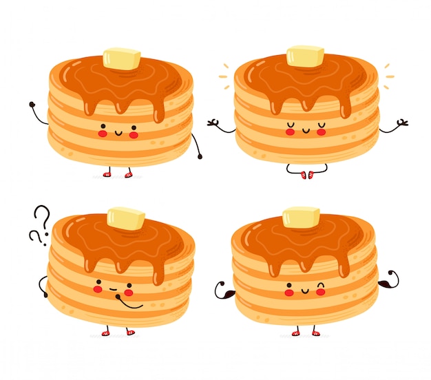 Leuke vrolijke pannenkoeken tekenset