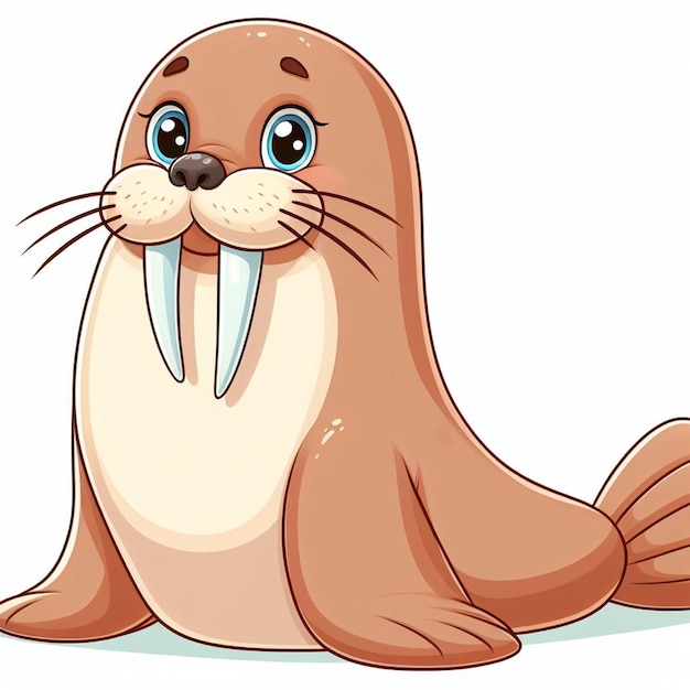 Vector leuke walrus vector cartoon illustratie