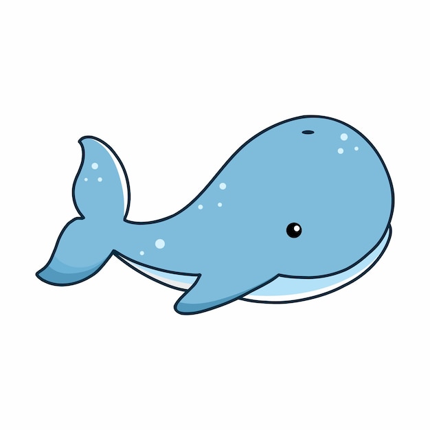 Leuke walvis op witte achtergrond Illustratie voor kinderen Cartoon Sitker in doodle stijl