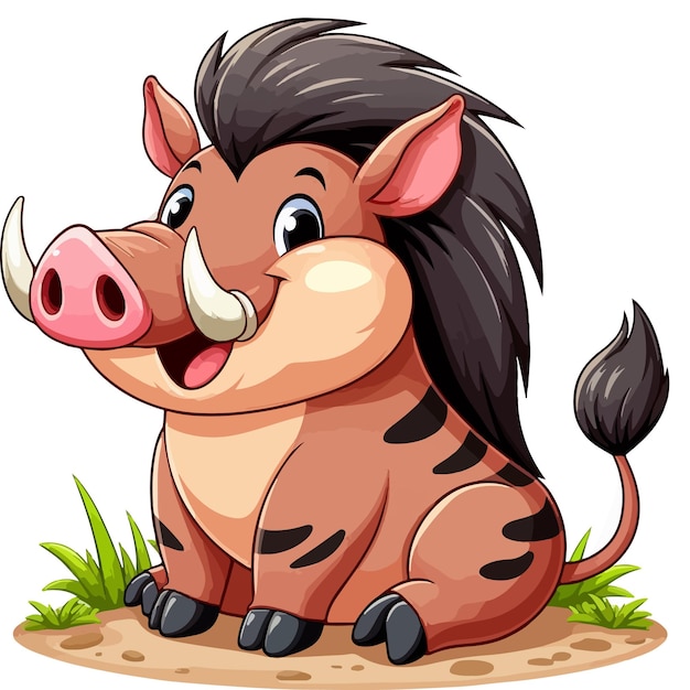 Vector leuke warthog vector cartoon illustratie