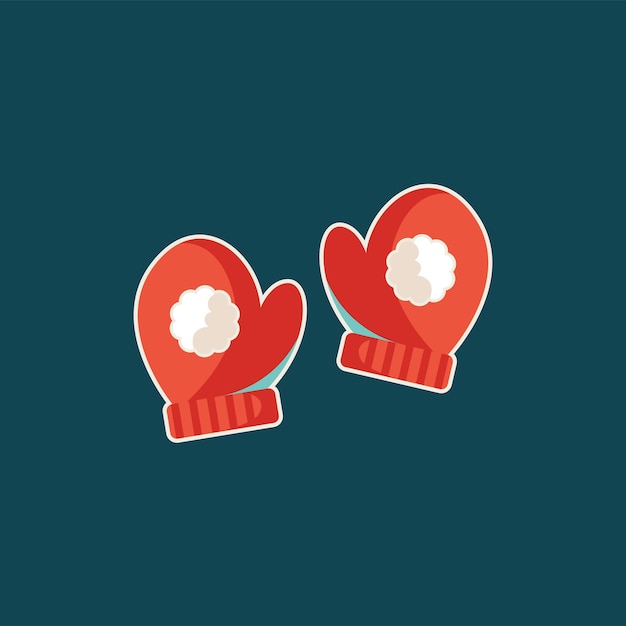 Leuke winterpersonages Icon met rode handschoenen