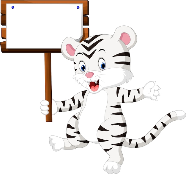Leuke witte tijger cartoon