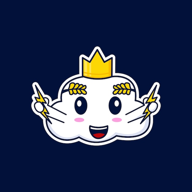Leuke wolk grappig karakter vector premium emoji