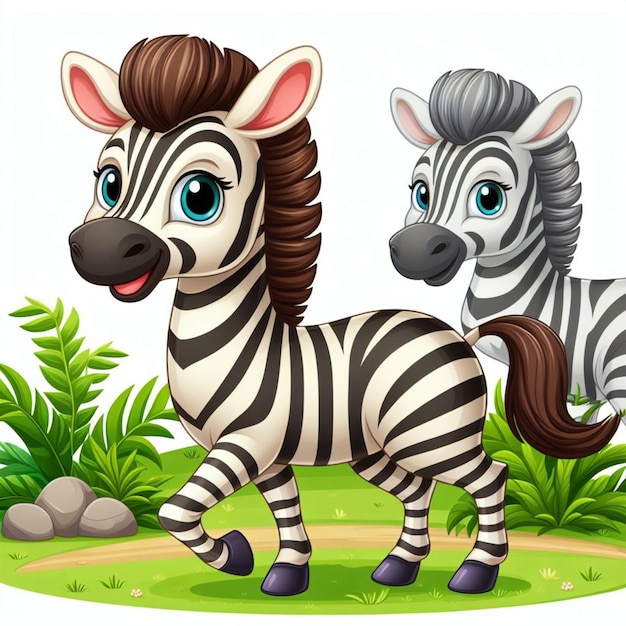 Leuke Zebra Vector cartoon illustratie