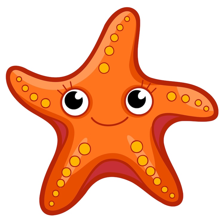 Leuke zeester cartoon. Zeester clipart illustratie