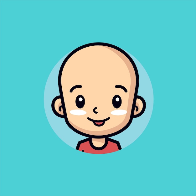 Leuke zieke kale jongen Icon Vector