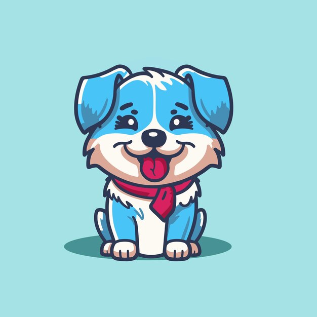 Leuke zittende hond cartoon illustratie dierlijke natuur of platte cartoon stijl kleine beagle hond