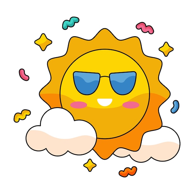 Leuke zomersticker zonnig