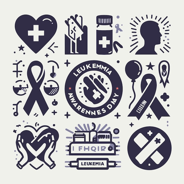 Leukemia awareness day vector illustration silhouette icon