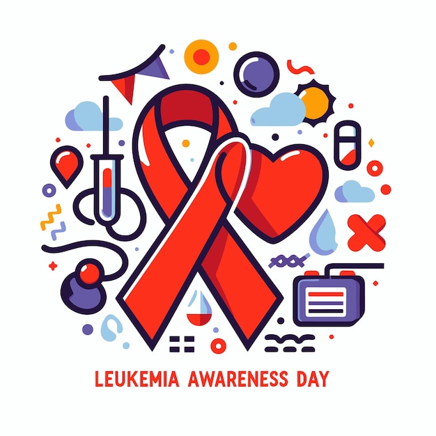 Leukemia awareness day vector illustration silhouette icon