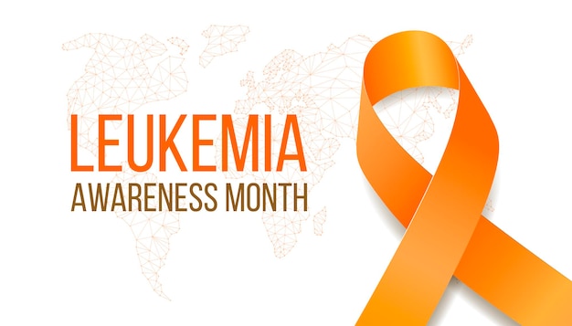 Leukemie bewustzijn maand concept. banner met oranje lint bewustzijn