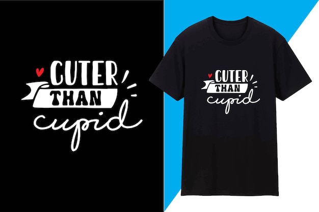 Vector leuker dan cupido valentines t-shirtontwerp