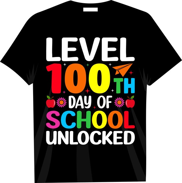 ベクトル レベル100 day of schoolアンロックtシャツデザイン