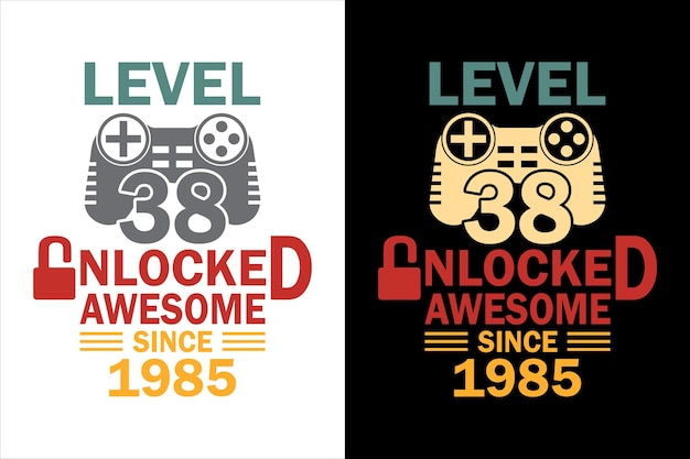 Livello 38 sbloccato fantastico dal 1985 t-shirt