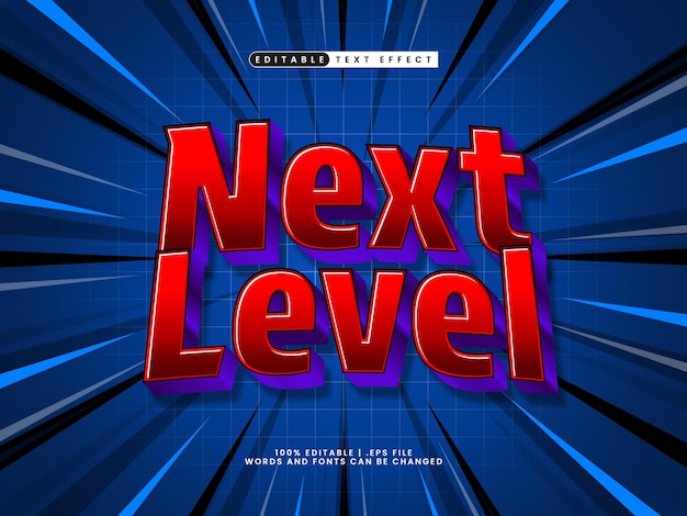 Vector next level 3d editable text effect in game style