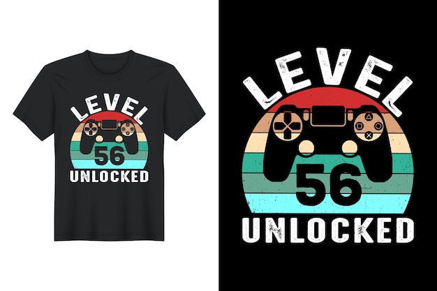 Vector level 56 unlocked, t shirt design