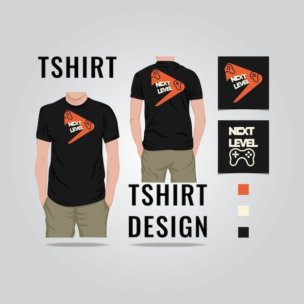 Next level gamer t shirt design vector illustration