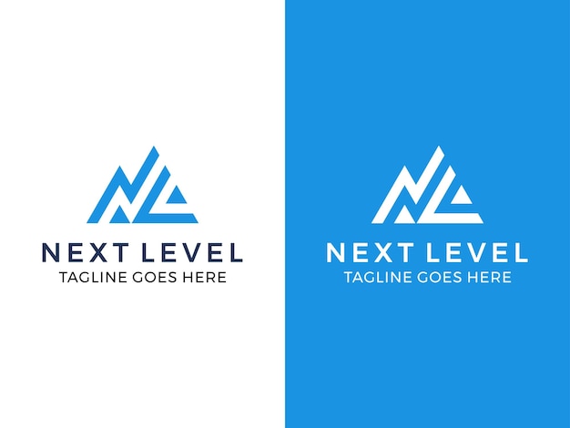 Next level triangle logo design vector template