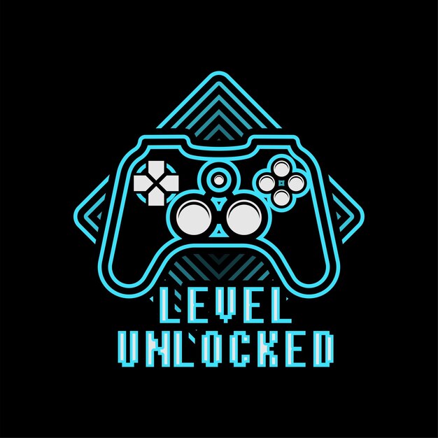 Vector level unlocked game controller illustration design