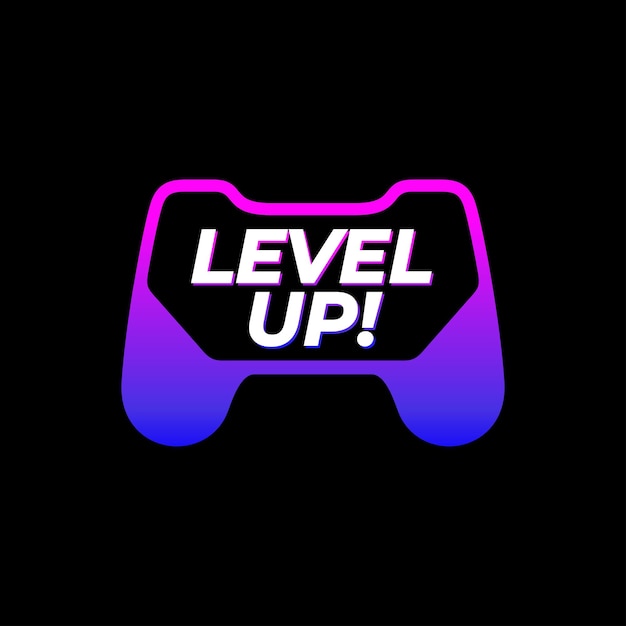 level up icon for gaming stick game vector illustration