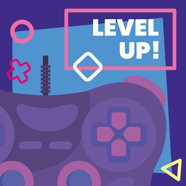 Level up lettering in poster