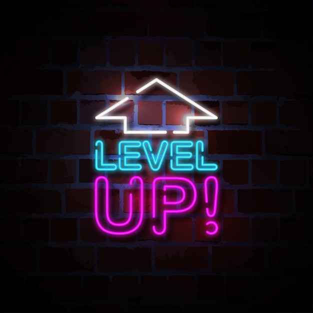 Level up neon sign illustration