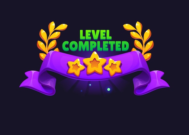 Level voltooide badge of level up game GUI-asset