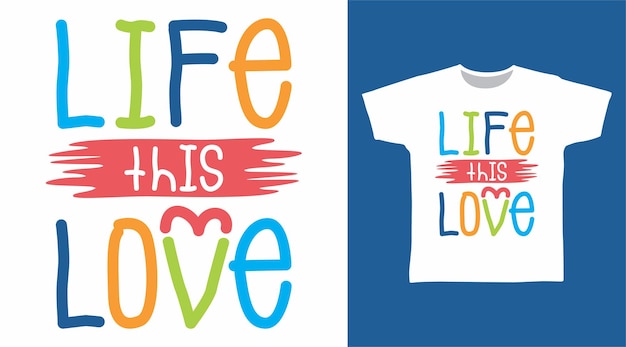 Leven dit liefde typografie tshirt ontwerp