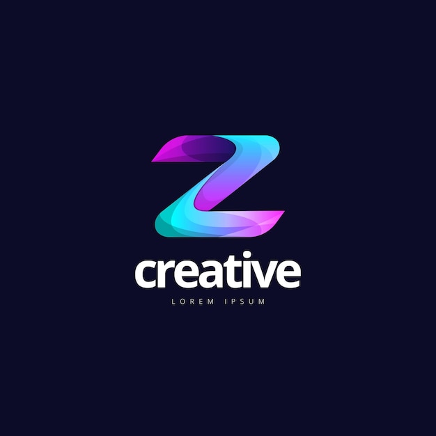 Levendig trendy kleurrijk creatief letter Z-logo