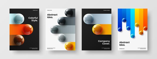 Levendige brochure A4 vector ontwerpsjabloon set