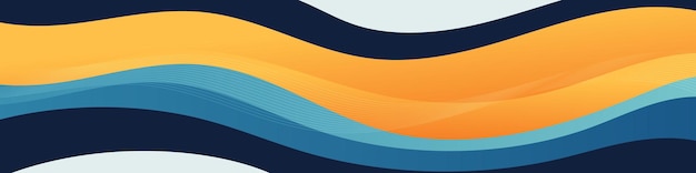 Levendige en moderne abstracte achtergrond met gelaagde blauwe en oranje golven