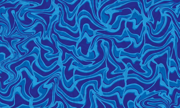 Levendige vloeibare blauwe abstracte kunst met kleurrijke spatten op een dynamische achtergrond