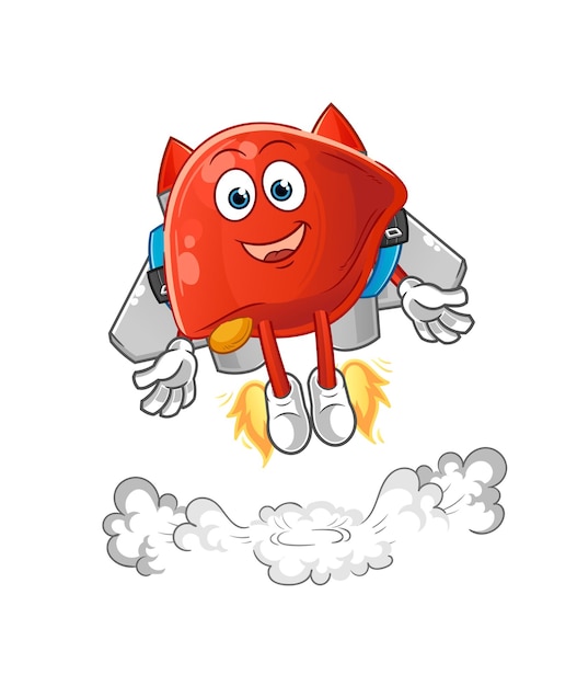 Lever met jetpack mascotte cartoon vector