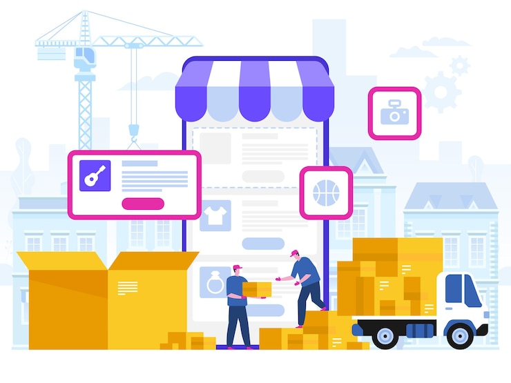 Vector levering service concept illustratie