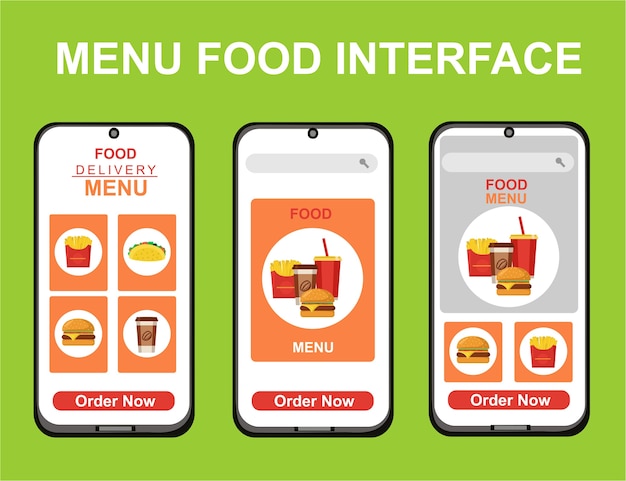 Vector levering voedselontwerpkit voor app.