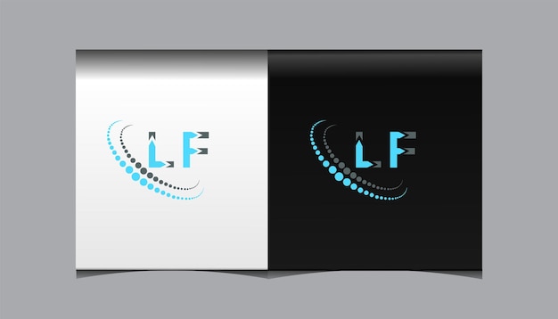 LF 初期のモダンなロゴ デザイン ベクトル アイコン テンプレート