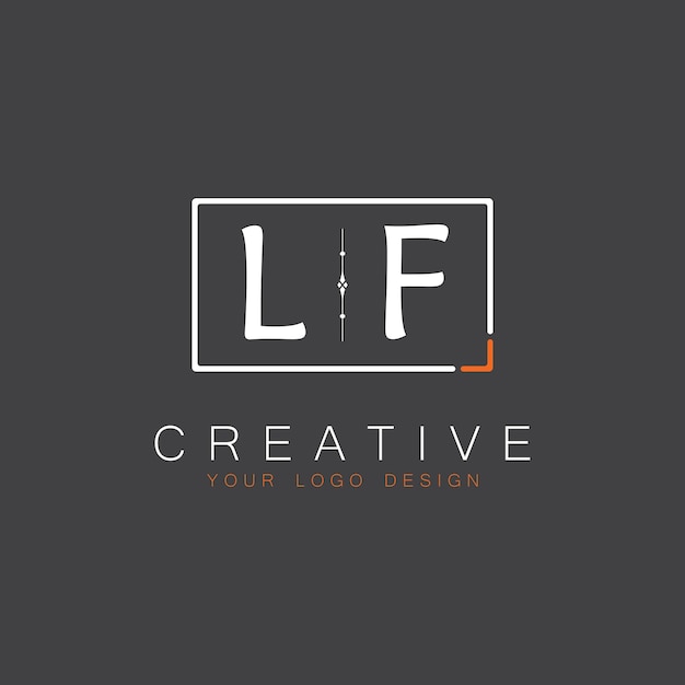 クリエイティブのLFイニシャルモノグラムロゴは,正方形のスタイルのデザインで