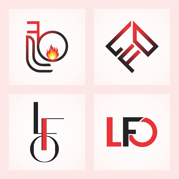 LFO logo design free vector gradient vector template design