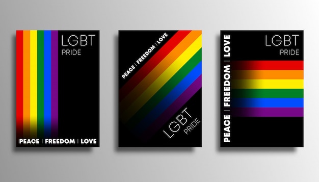 Lgbt colorful backgrounds with gradient lines